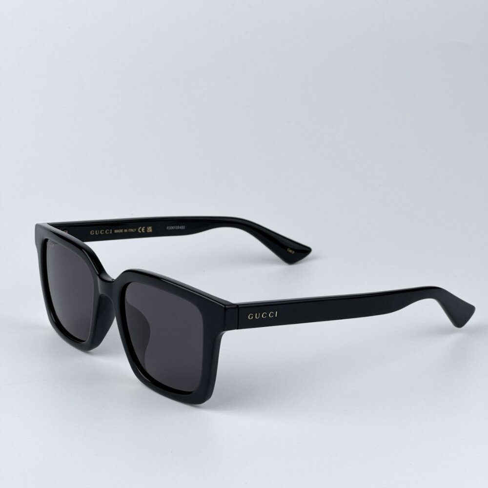 Gucci GG1582SK 001 BRAND NEW Sunglasses Black Grey Men Square